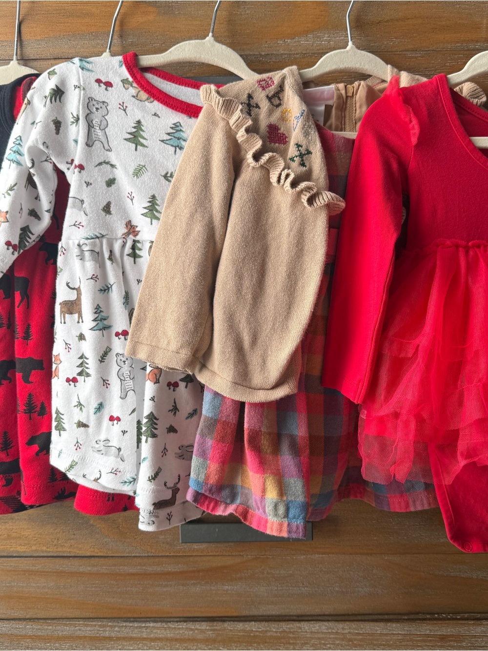 BUNDLE Baby Girl Winter/Holiday/Christmas Dresses with Cardigans Long Sleeve